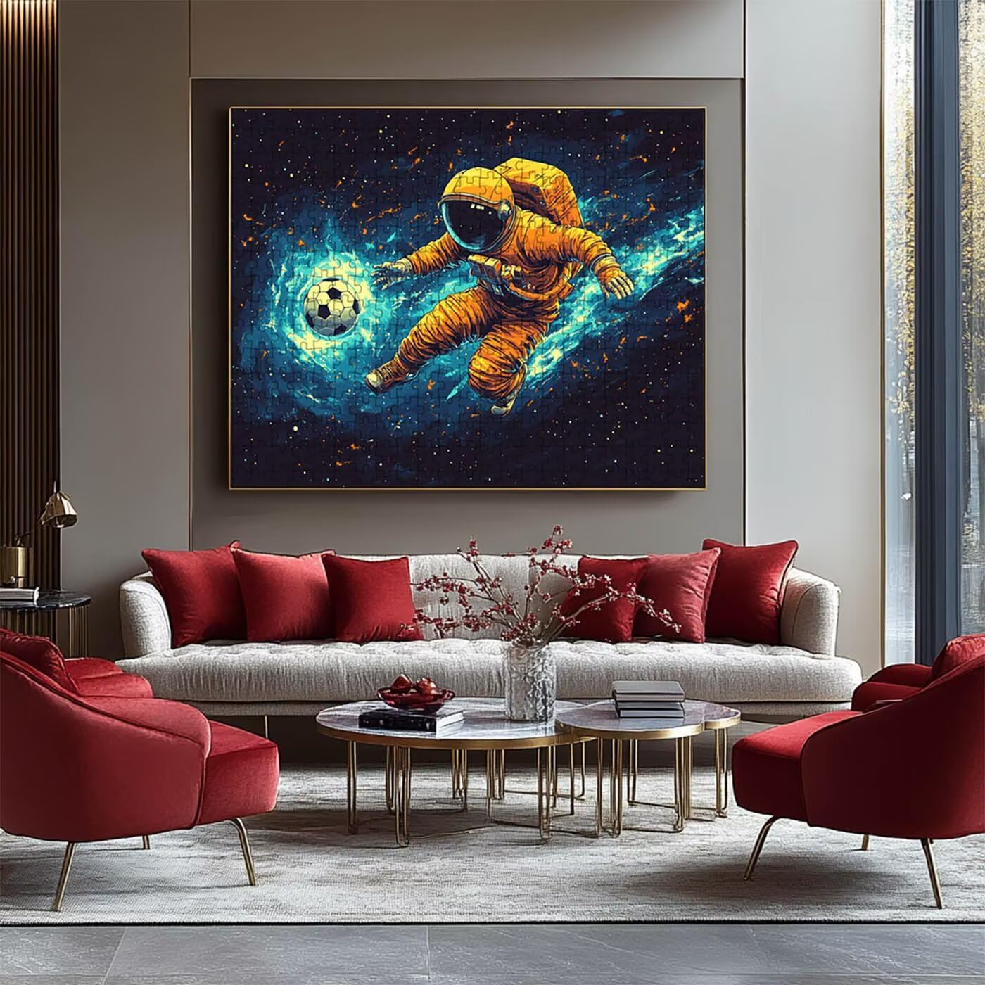 Puzzle 2000 Piezas FúTbol Americano, Puzzle 2000 Piezas Adulto Astronauta, Rompecabezas de Madera para Adultos 70 x 100cm, Puzzles para Toda la Familia Cuadros Decoracion Salon Modernos RXPT-1641