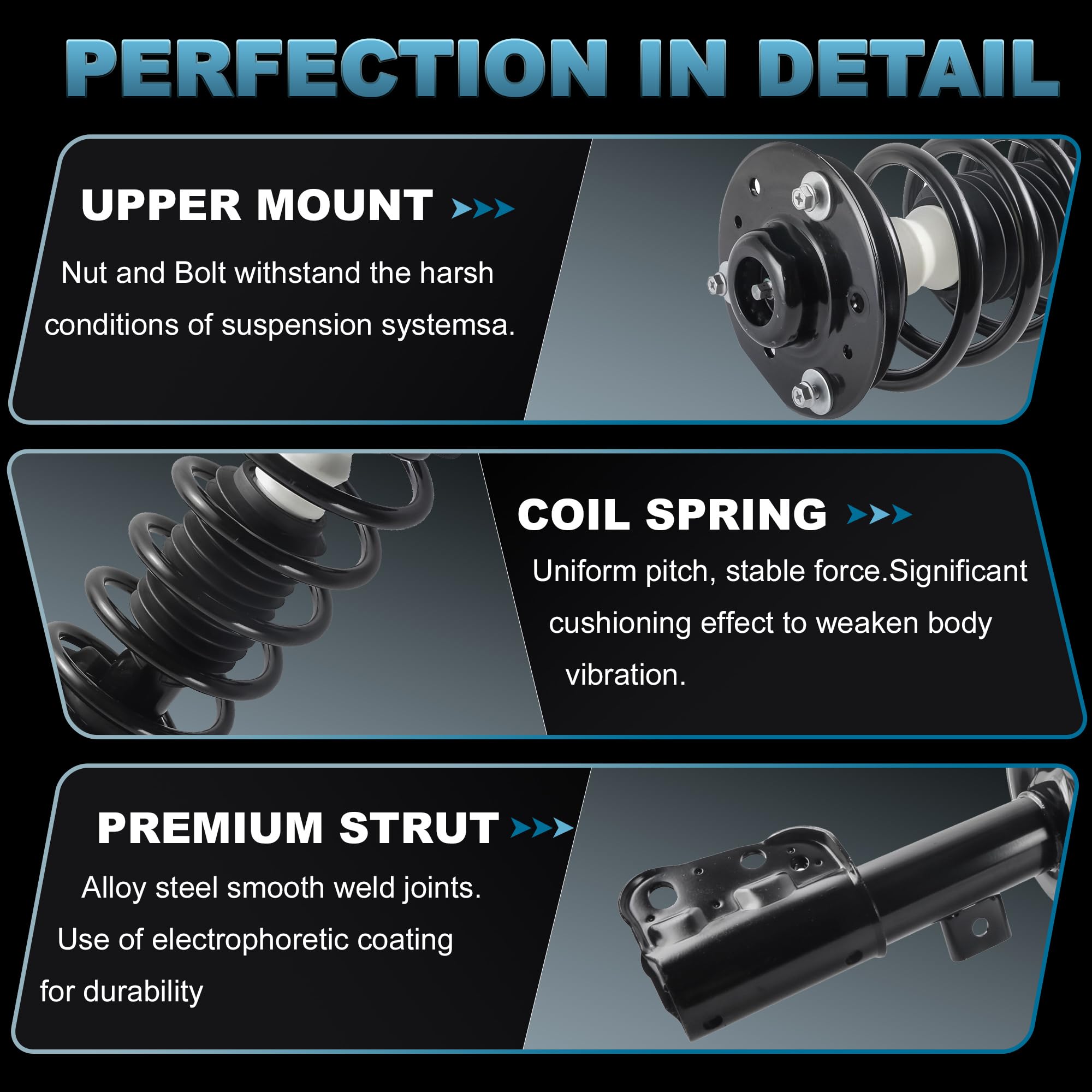 Aazon.co: Detroit Axle - Struts Shocks For 2010-2017 GC Terrain 2012 Chevy Captiva Sport, 2