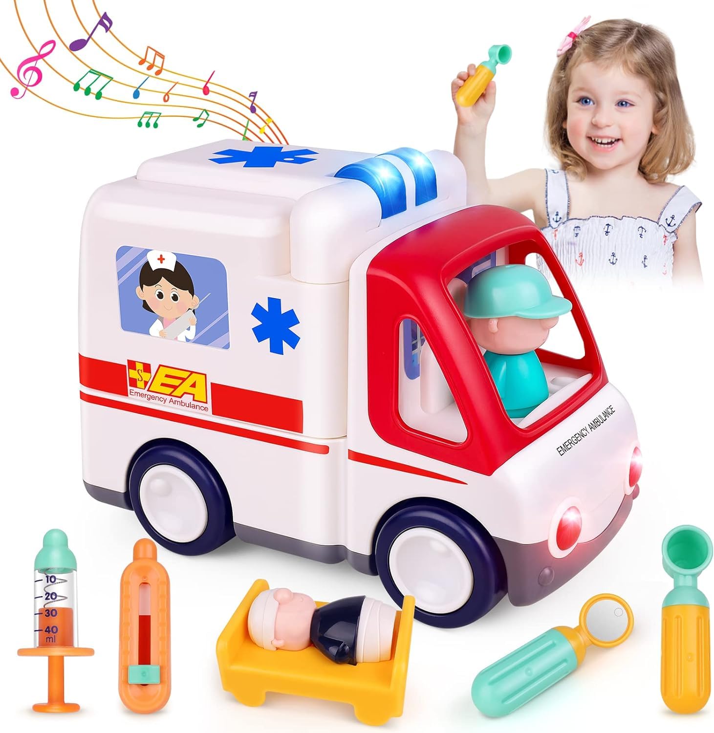 Kiditos Ambulance Toy Car Kids Doctor Kit with Lights and Music, Learning & Education Toddler Toys, Doctor Play Set for Kids 36M+ Boys Girls (B0CQ5HCBLJ) Amazon Price History, Amazon Price Tracker