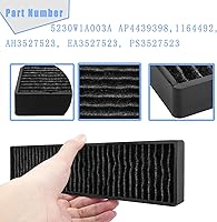 Vista 3 de Paquete de 2 filtros de carbón para microondas 5230W1A003A compatibles con LG Kenmore GE Filtro de aire de carbón para microondas WB06X10807