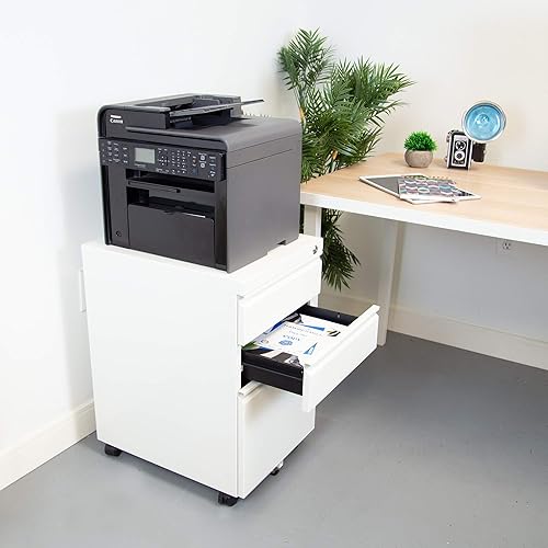 Miniatura 7 de MOUNT-IT! Armario de 3 cajones para debajo del escritorio con ruedas  Almacenamiento rodante con cerradura para suministros, archivos y materiales,