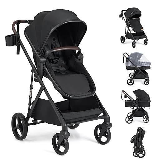 COSTWAY 3-in-1 Reversible Travel System Pram