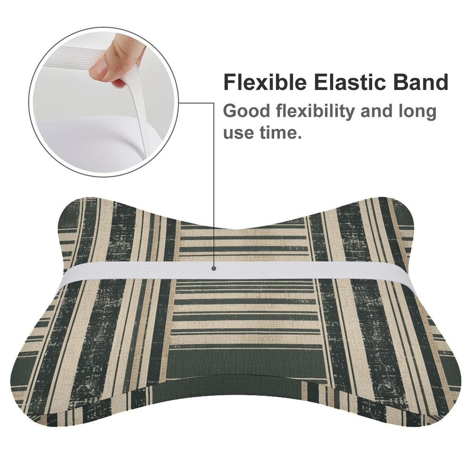 Almohada simple con patrón de rayas, núcleo de almohada de espuma viscoelástica, cojín, proporciona apoyo para el cuello, almohadas de coche para viajes y oficinas en casa.