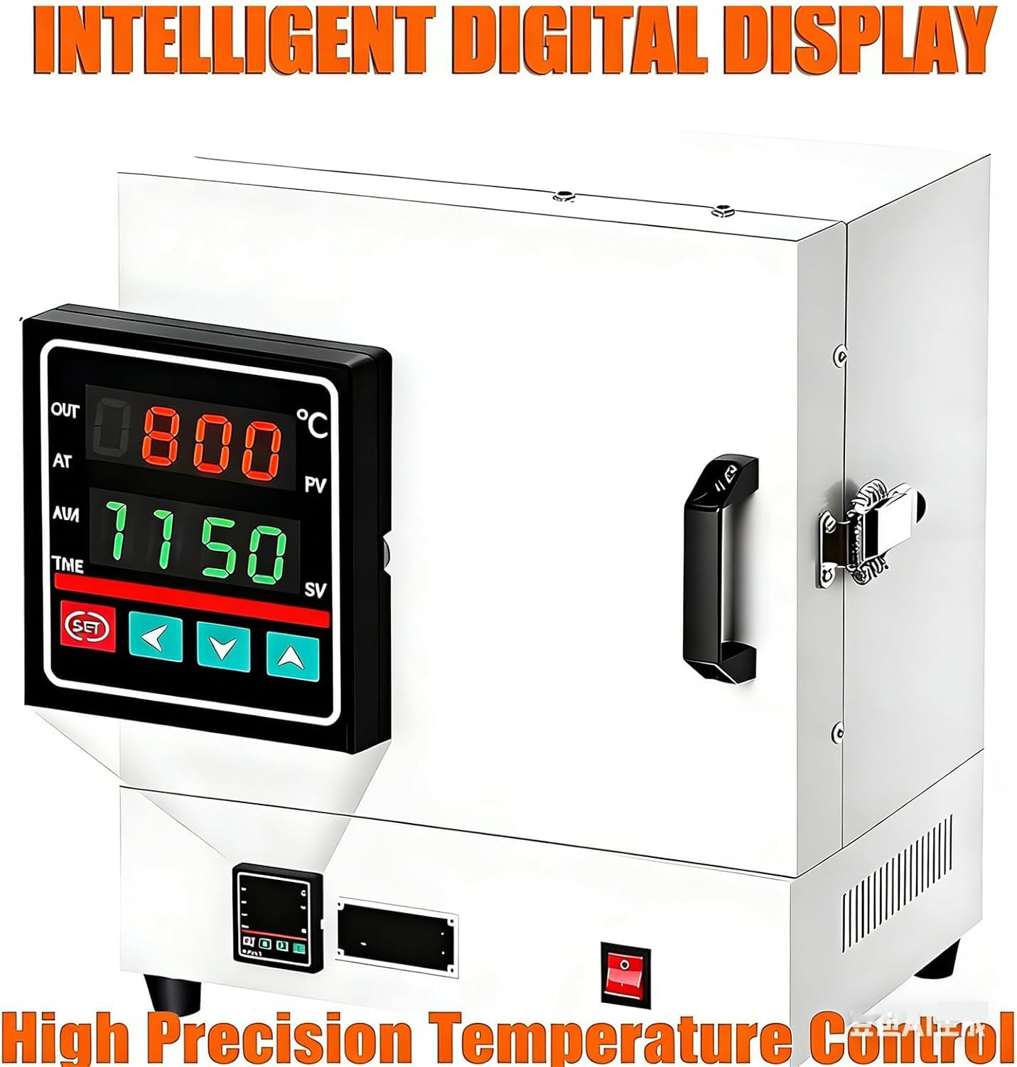 Horno Eléctrico 2000W, Horno de Mufla Digital 1150°C/2102°F, Horno de Calcinación de Sobremesa para Joyería, Fusión de Metales, Fundición a la Cera y Cerámica, Precisión ±1°C, Calentamiento 4 Lados