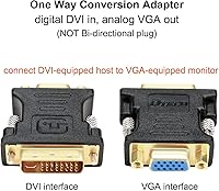 Vista 3 de DTECH Adaptador DVI a VGA DVI-D macho a VGA hembra Convertidor 1080P Conector de vídeo 24+1 Pin para monitor Proyector de computadora
