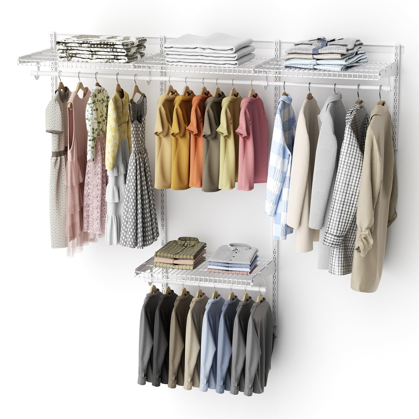 Snapklik.com : LOVMOR 4-8FT Closet Shelving System, Adjustable Metal ...