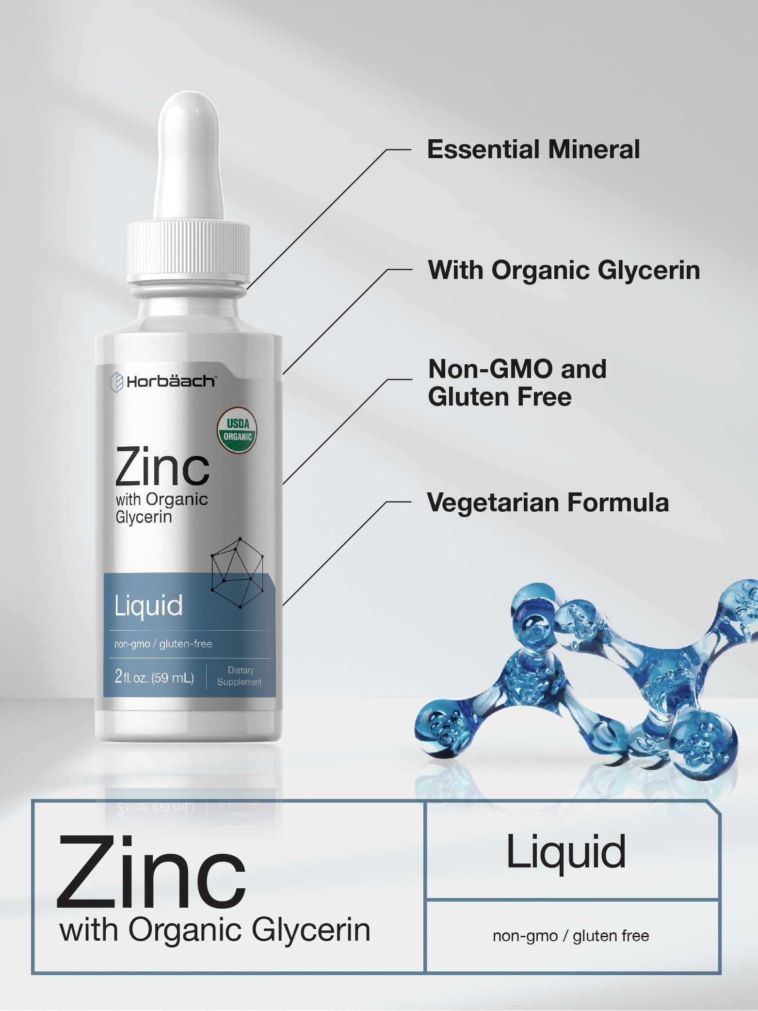 Amazon.com: Horbäach Liquid Zinc Drops | 2 Oz | with Organic