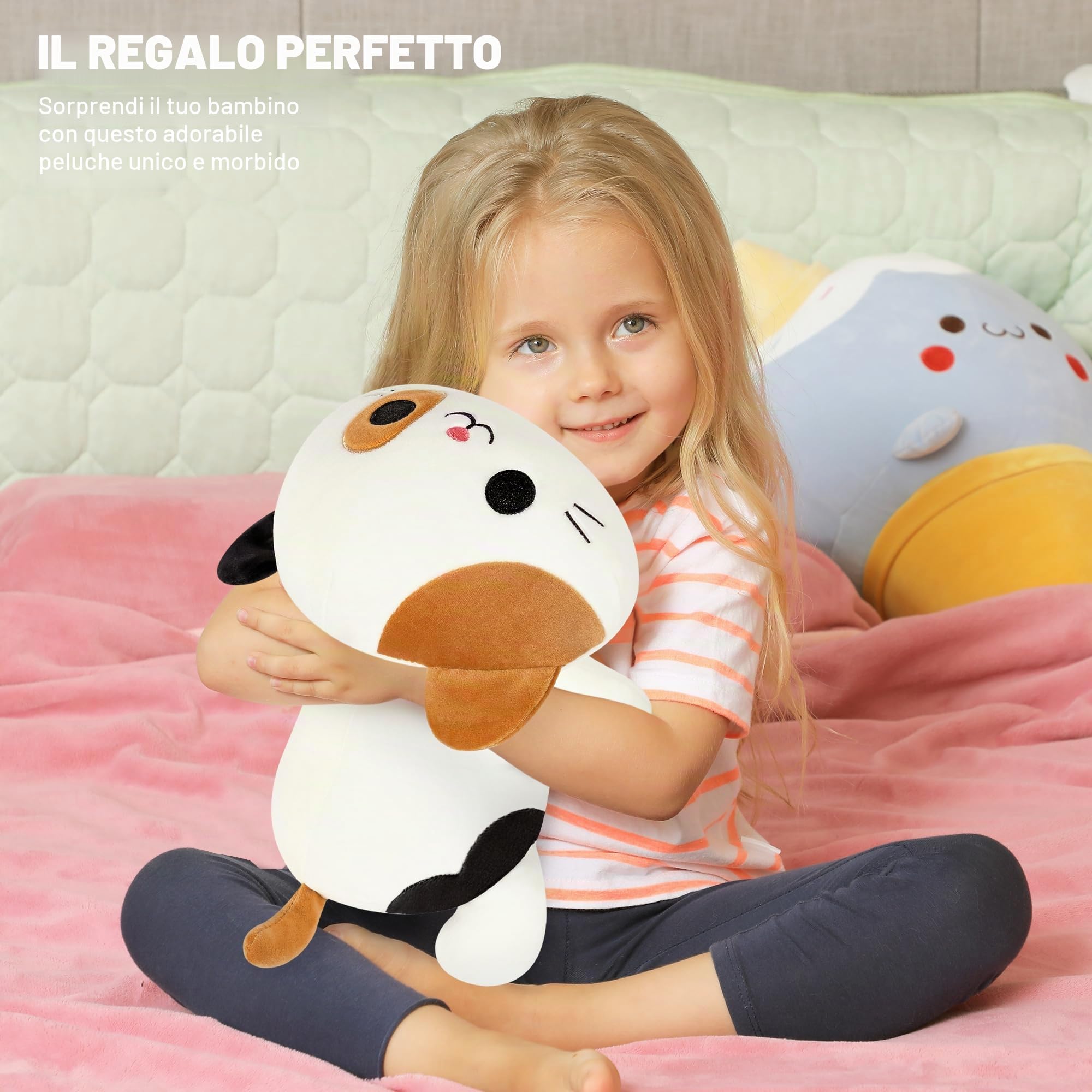 Shownicer - Peluche di gatto kawaii, cuscino in peluche, giocattolo per bambini, regalo per ragazze di 3+ anni (Marrone, 30 cm)