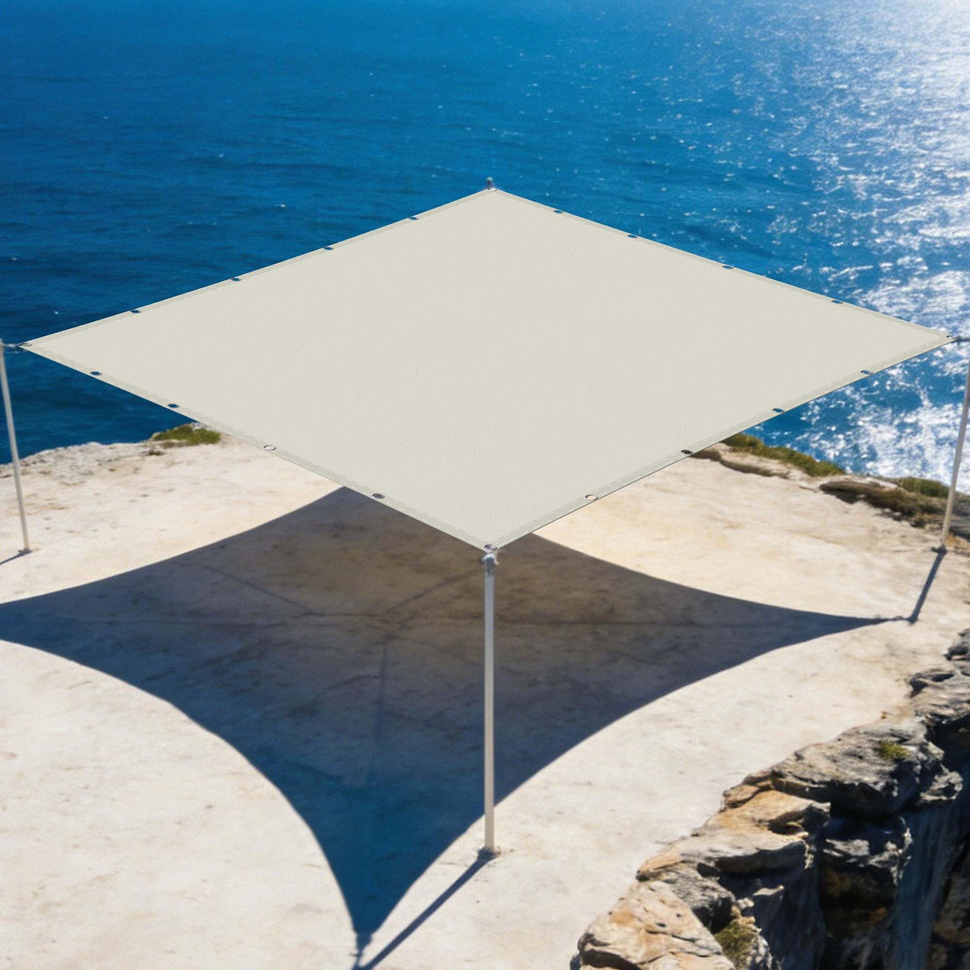 Vela Parasole 200 x 260 cm Protezione Solare Vele Ombreggianti Senza Foratura per Esterno, Giardino e Terrazza, Piscina, bianco