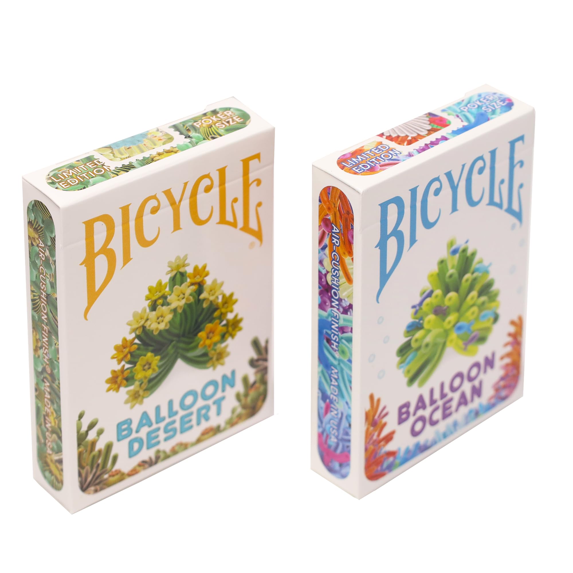 Balloon Ocean and Desert Bicycle Playing Cards - 2 Deck Set with Fun Original Art - Ideal for Childrens Parties