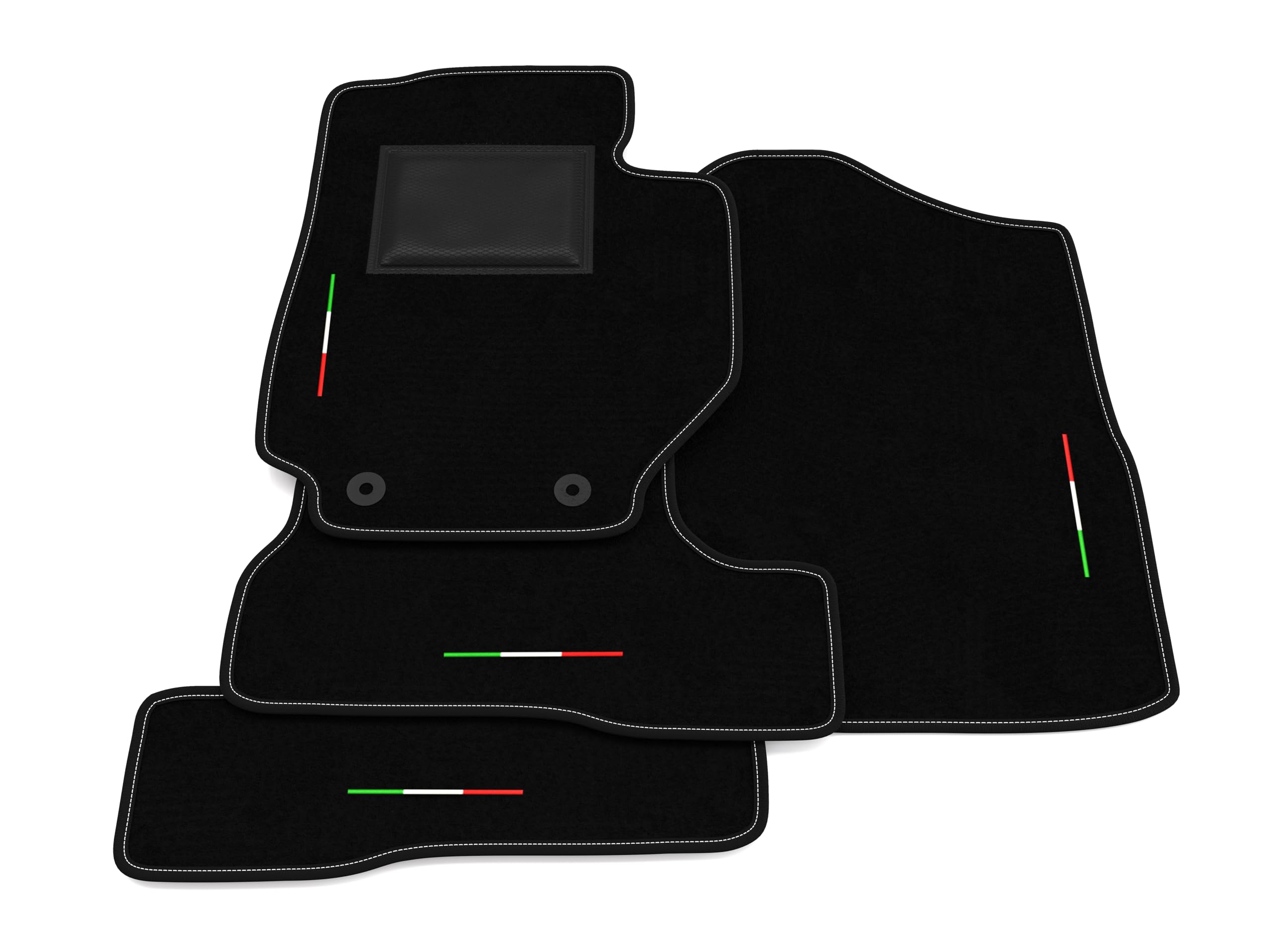Tappetini compatibili con Suzuki Jimny 2018-2024, bandiera Italia, kit tappetini auto personalizzati, set tappeti in moquette, tappeto auto