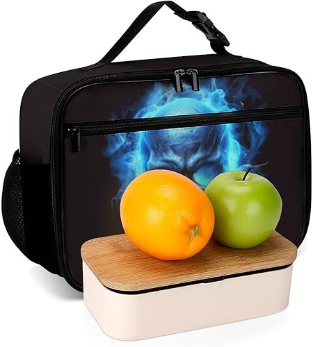 Miniatura 6 de Lonchera reutilizable con diseño de calavera, bolsa de almuerzo aislada, lonchera para comida y alimentos, bolsa de mano para mujeres, niños, niñas,