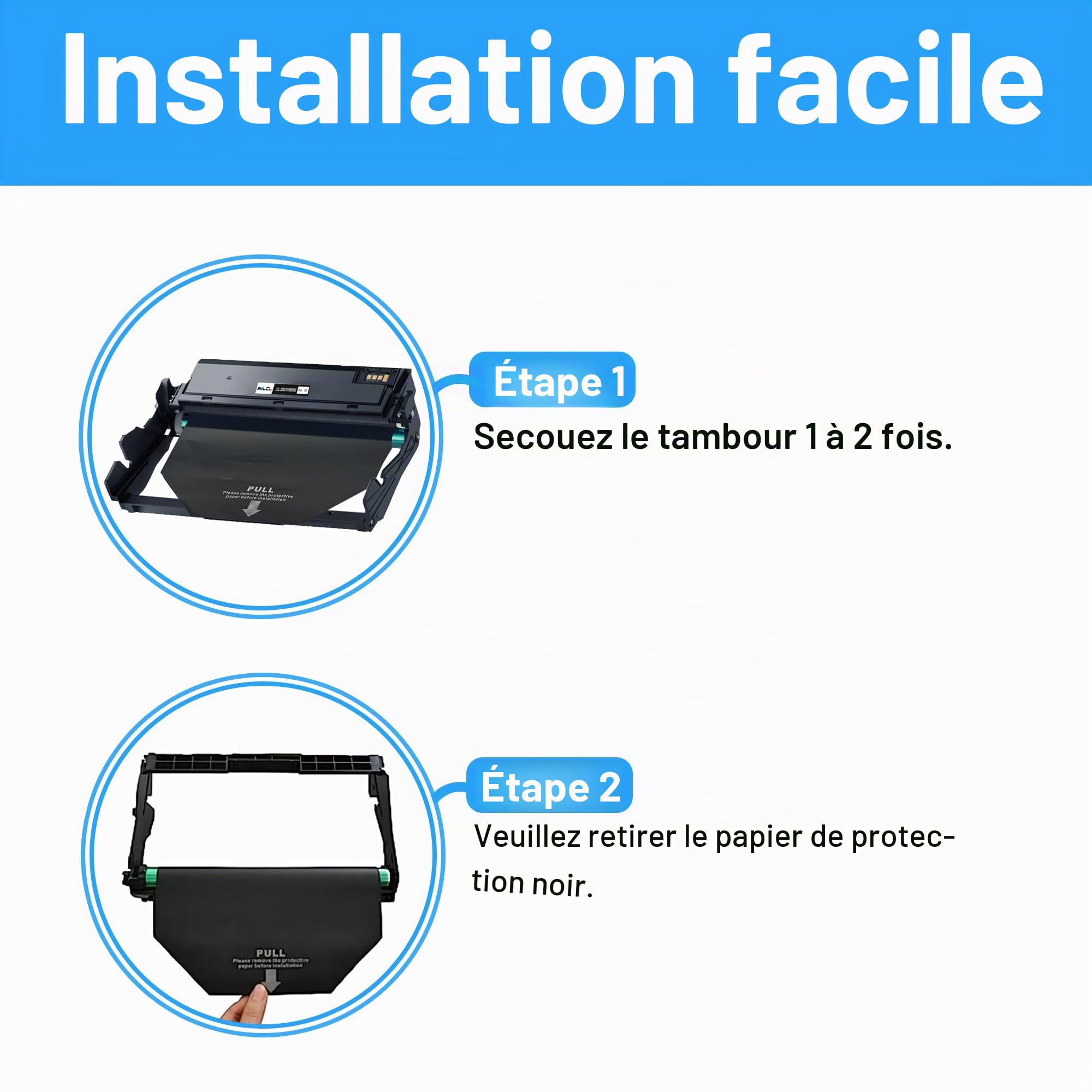LCL Tambour Compatible Phaser 3330 WorkCentre 3335 3345 101R00555 (1 Noir) Remplacement pour Xerox WorkCentre 3335/3345 3335DNi/3345DNi,Phaser 3330/3330DNi,3345VDNi