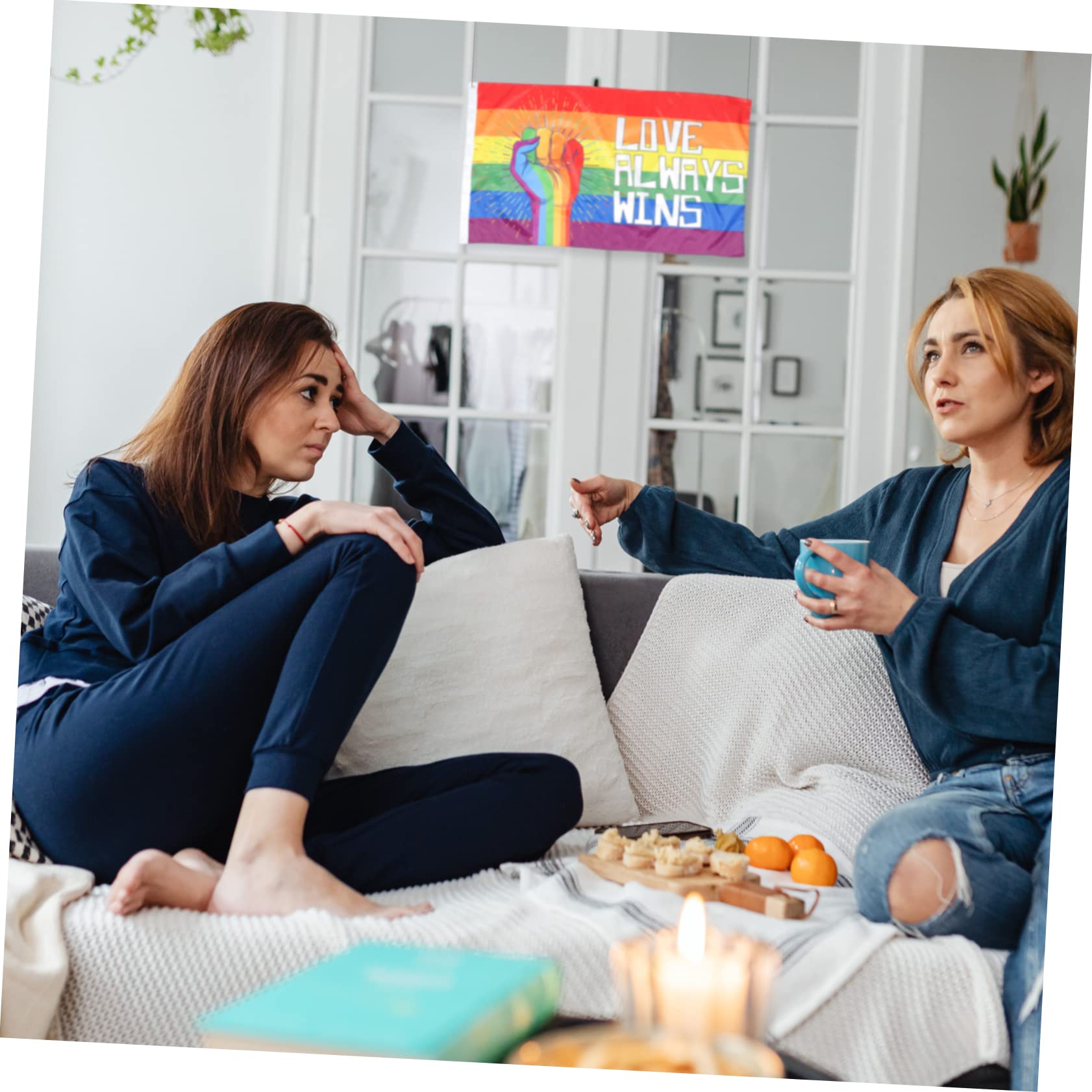 Yardwe 4 Stücke Flagge Von Stolz Lichtbeständig Regenbogen Dekorative Flagge Faust Muster Banner Polyester Garten Decor