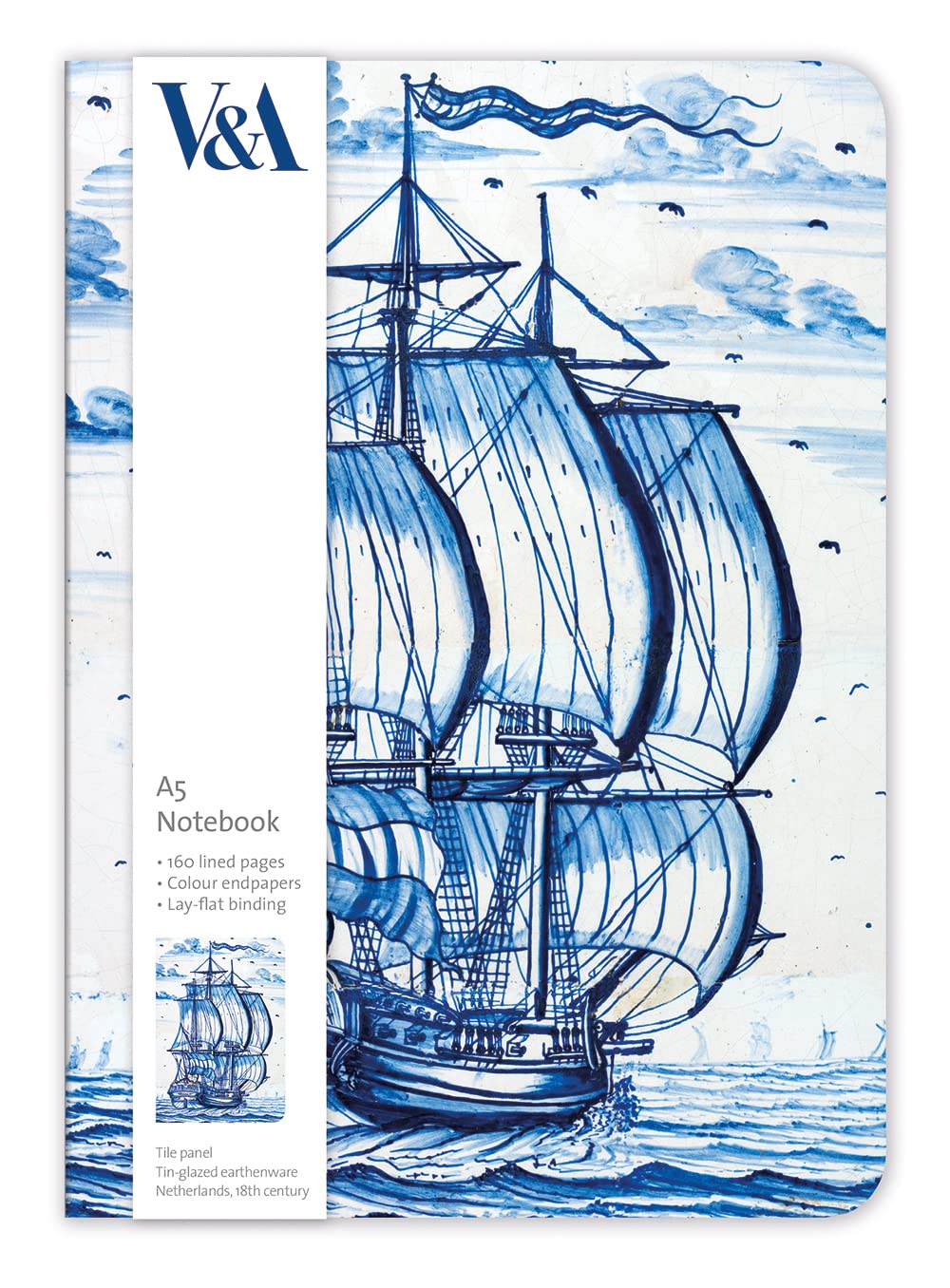 Museums & Galleries V&A Dutch Three Mast Ship A5 Notebook