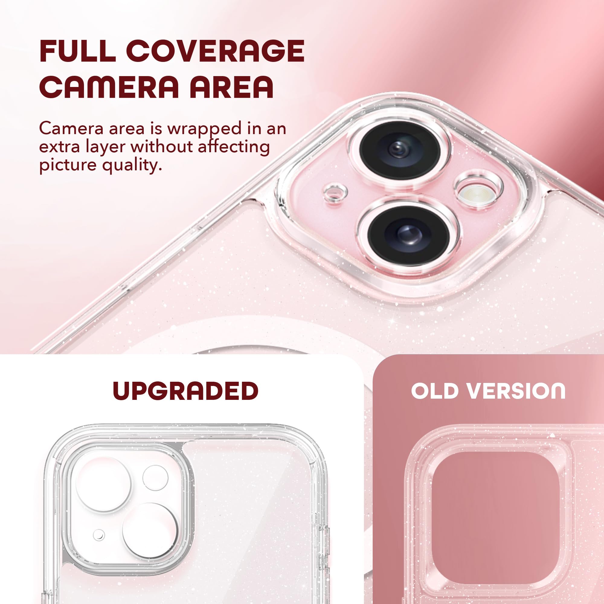 TIESZEN Custodia per iPhone 15, compatibile con MagSafe, protezione dello schermo privacy integrata e protezione della fotocamera, anti spia completa, antipolvere, antiurto, custodia rigida da 6,1