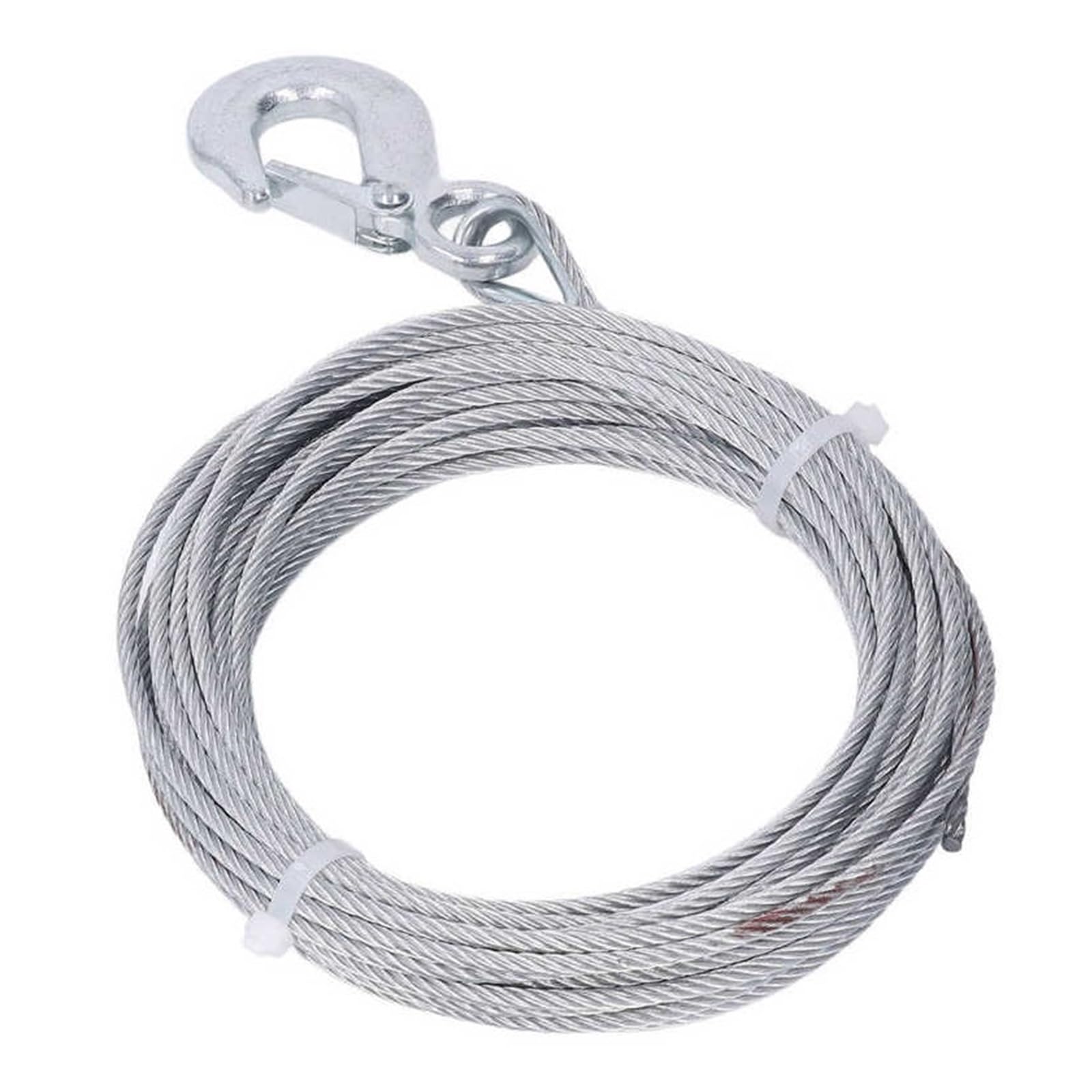 Corda di Traino Fune for Argano 4mmx12m Cavo 2000LBS Resistenza Acciaio Inossidabile Zincato Corda Zincata for Sostituzione Argano Facile E Sicuro