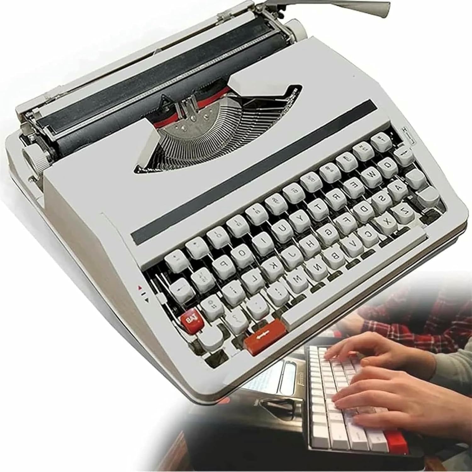 Vintage Typewriter for a Nostalgic Typewriter, Old Fashioned Manual Typewriter, Portable Flexible Buttons Clear Handwriting