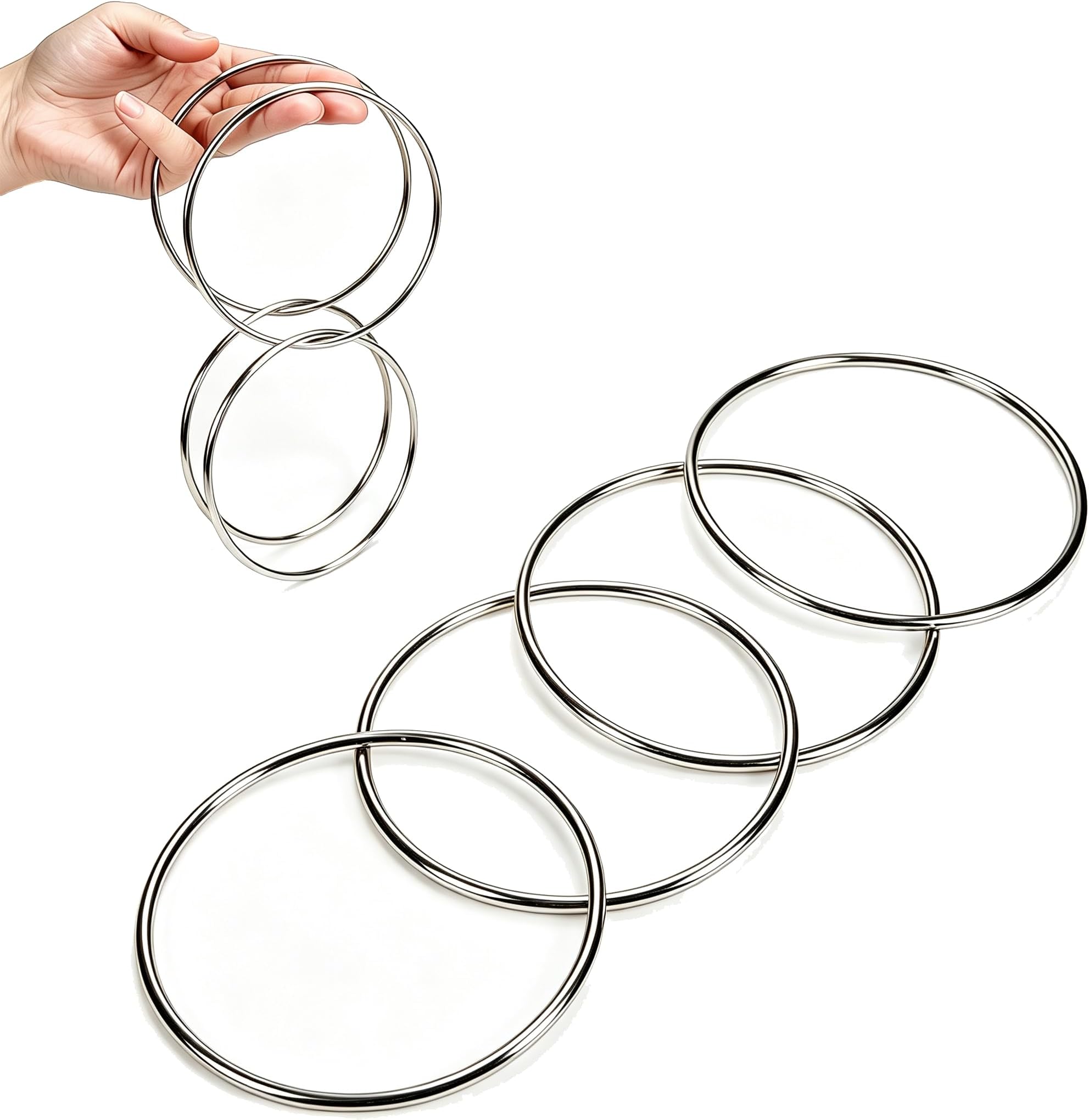 ETCBrand Magic Trick 4 Chinese Linking Rings Set For Kids Stage Magic Trick