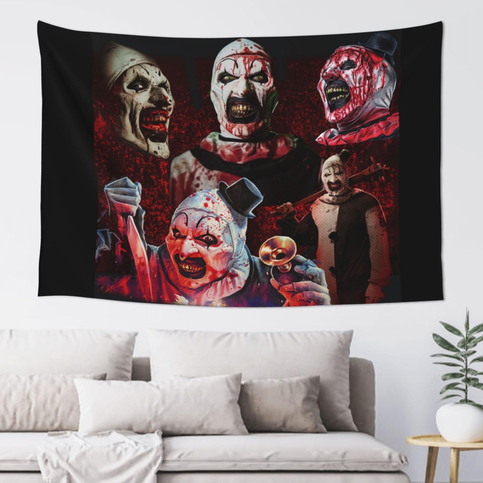 Terrifier タペストリー アート ホラー映画 Amazon.com: Terrifier 2 Tapestry Wave Wall Hanging Home Decoration