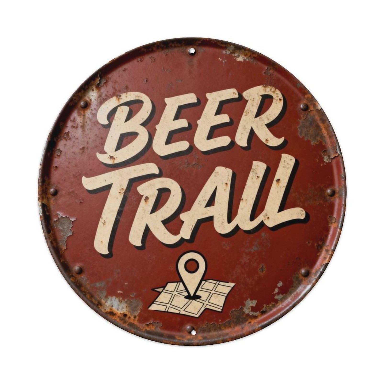 Beer Trail Metal Tin Sign Plaque
