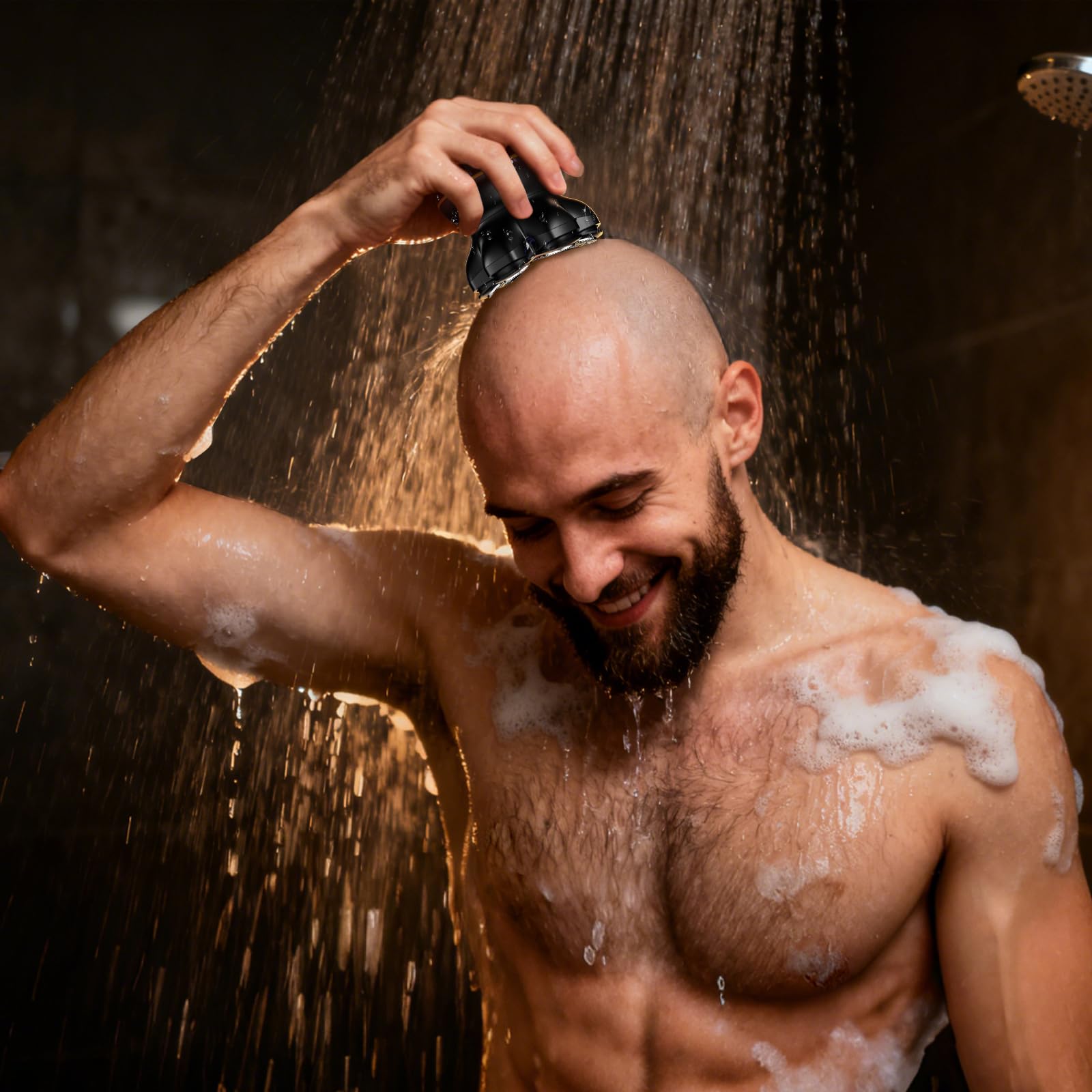 Glatzen Rasierer Herren,MAXGROOM 7D Glatzenrasierer, Wasserdichter Kopfrasierer Glatze,Magnetische Kopf Rasierer Herren,Wiederaufladbar Typ-c Head Shaver Men,Leicht zu Reinigen
