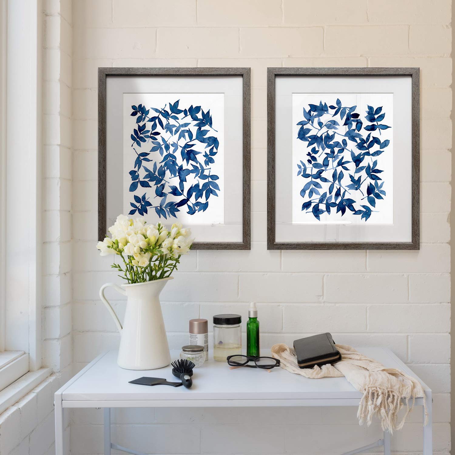 Amazon.co.jp: Renditions Gallery インディゴ 落ち葉 (2) フレーム