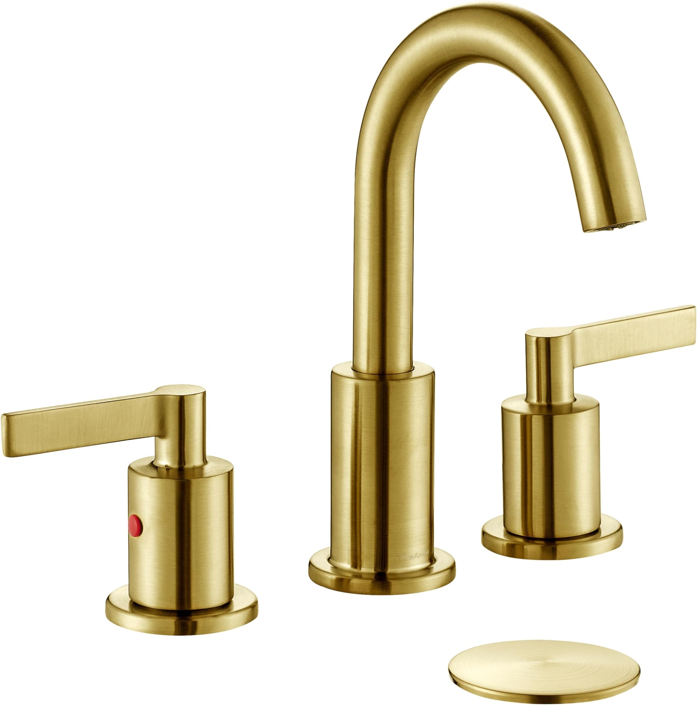 WOWOW 8 In. Widespread Bathroom Sink Faucet With 2-Handles In Brushed Gold 2321900g - View #5