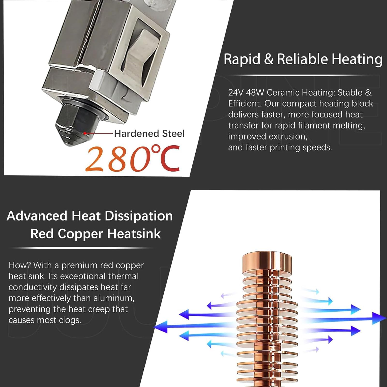 XUMIUZIY Kit de Hotend para Impresora 3D, Boquilla de Acero Endurecido, | Compatible con Rendimiento estable, Instalación rápida