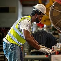 Vista 6 de sesafety Chaleco de seguridad con 9 bolsillos, chaleco reflectante de alta visibilidad, chaleco de seguridad, chaleco de trabajo para hombre