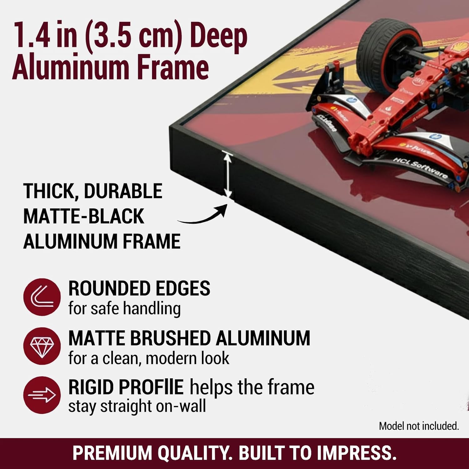 Streak Wall Display for LEGOF1 Race car (Car Model not Included) | Toy Accessories (Red (42207))