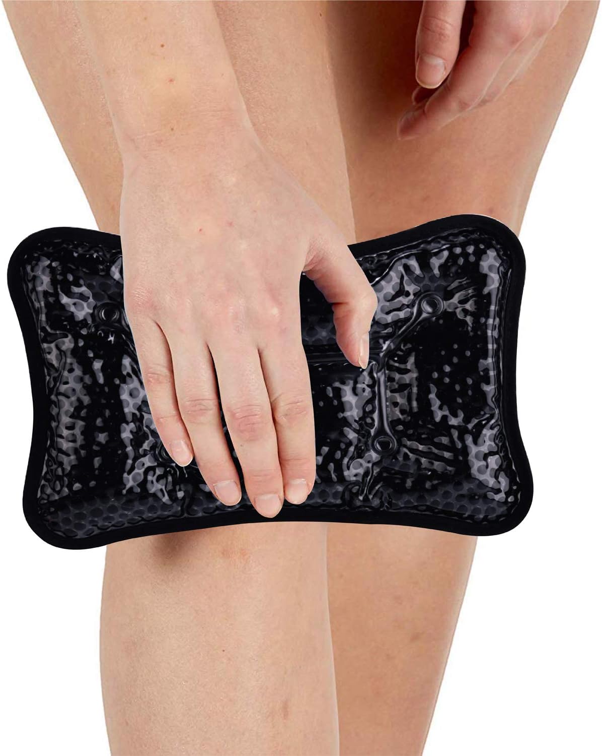 Pain Relief Ice Bag Packs for Injuries,Cold Pack Reusable Gel Beads Hot Cold Therapy for Woman Man Sleeping,Fever,Neck Shoulder Pain,Headache, Migraine, Swelling,Sprains[Black]
