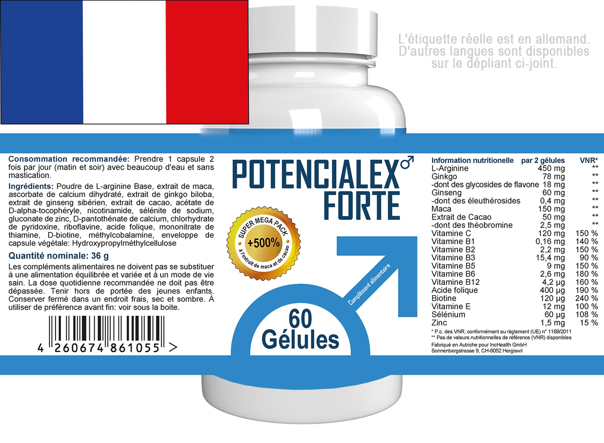 Potencialex Forte - 300 Kapseln (5x 60 Kapseln) - 5er Pack