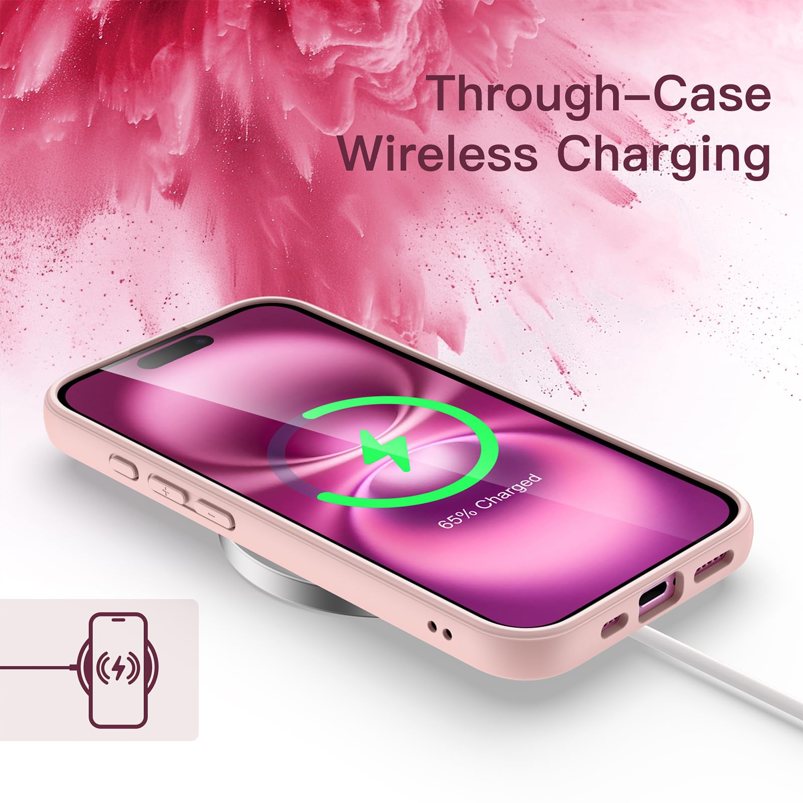 Avizar Coque pour iPhone 16 Pro Antichoc Collection Twinki Rose Champagne - Coque téléphone