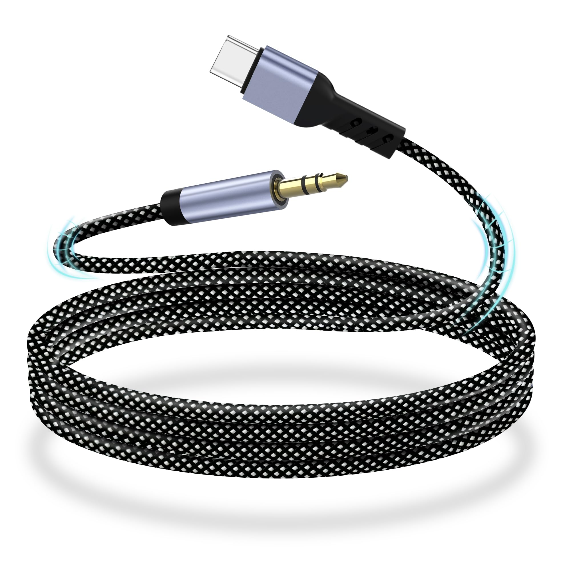 YISH Aux Cable USB C 1 m： 3.5 mm Jack to USB C Cable, USB C to Aux Cable, USB C to Aux Jack Audio Cable for iPhone 16 Pro Max/15 Pro Max Samsung Galaxy S24/S23 iPad Pro Pixel Home/Car Stereos