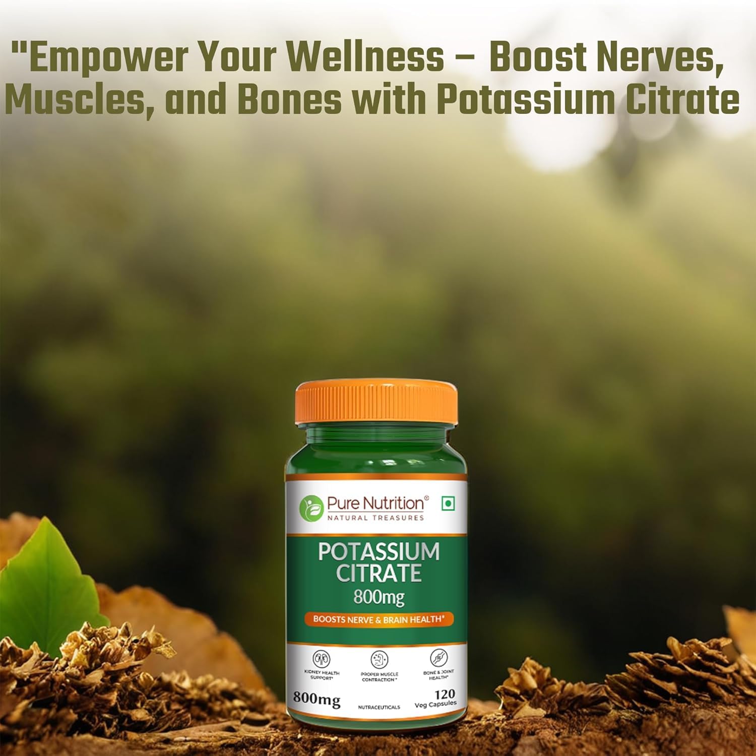 Pure Nutrition Potassium Citrate 800mg | Potassium Supplements promotes Nerve, Muscle, Joint & Bone Health | Supports Kidney Function & pH Balance | Boosts Electrolyte Levels for Hydration & Overall Wellness - 120 Veg Capsules 3