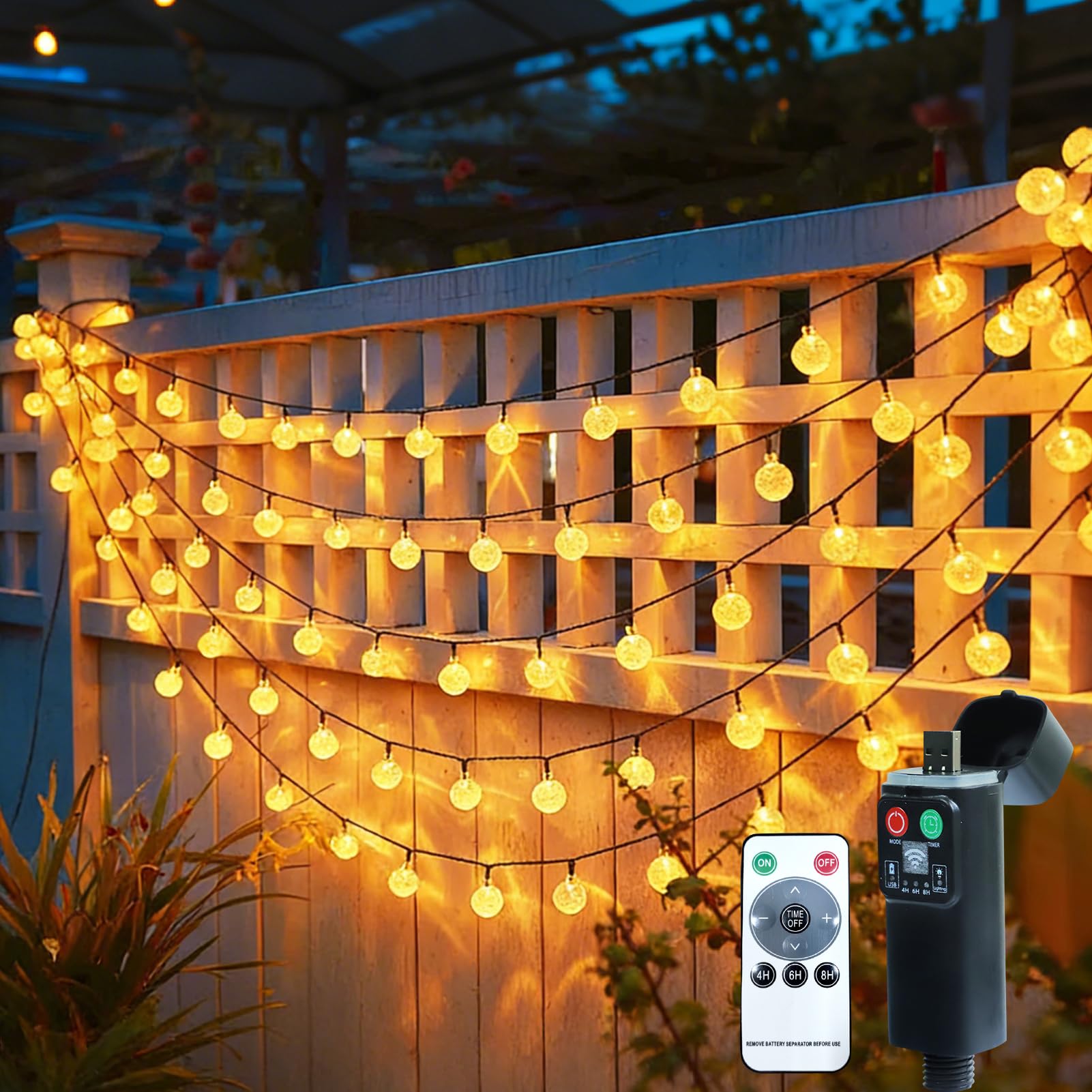 LED Lichterkette Batterie, 10M 100 LED Lichterkette Kugeln mit Timer und Fernbedienung, Osterdeko Lichterketten mit 8 Modi, Ostergirlande Frühling Wasserdicht für Innen Außen Garten Fenster Balkon (C)