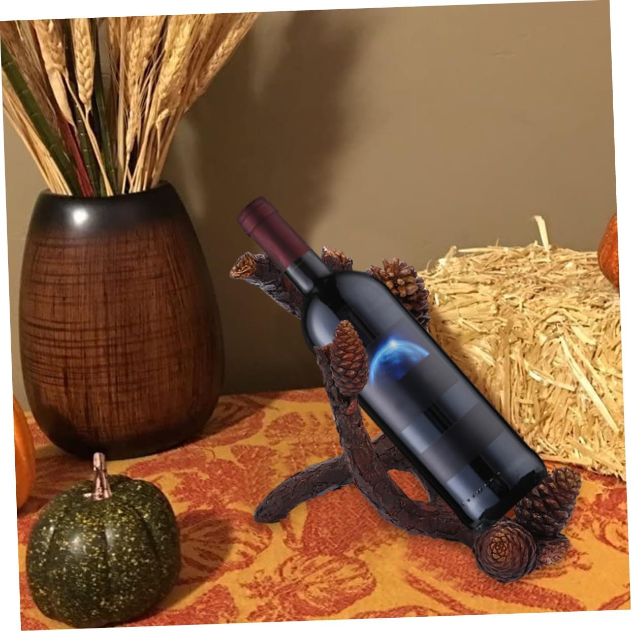 1pc Single Bottle Tabletop Holder Creative Resin Wine Rack for Home Decoration Premium Design Prevents Wobbling Compact Space-Saving Storage