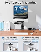 Vista 8 de MOUNTUP Soporte de escritorio para laptop, soporte ajustable para portátil de 17 pulgadas o monitor de 32 pulgadas, soporte de brazo para portátiles