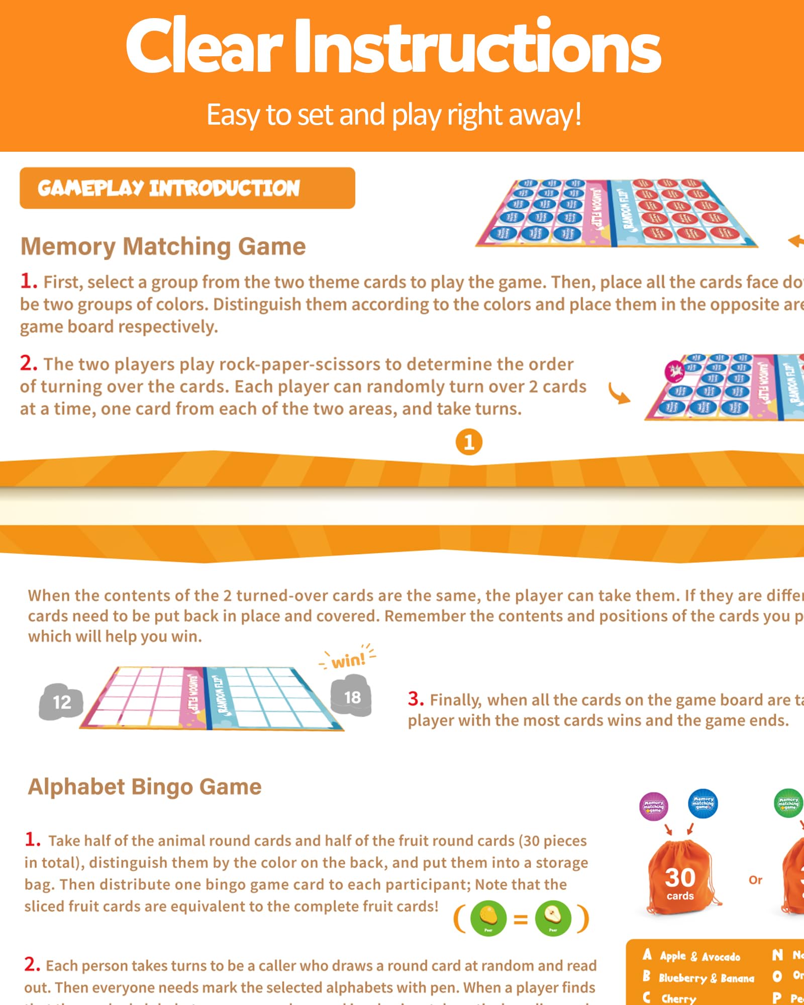Coogam Gioco di bingo alfabeto, ABC Matching Board per l'apprendimento, Attività di riconoscimento dei modelli di colore, Giocattolo regalo per bambini prematuri per bambini in età prescolare 3-4-5