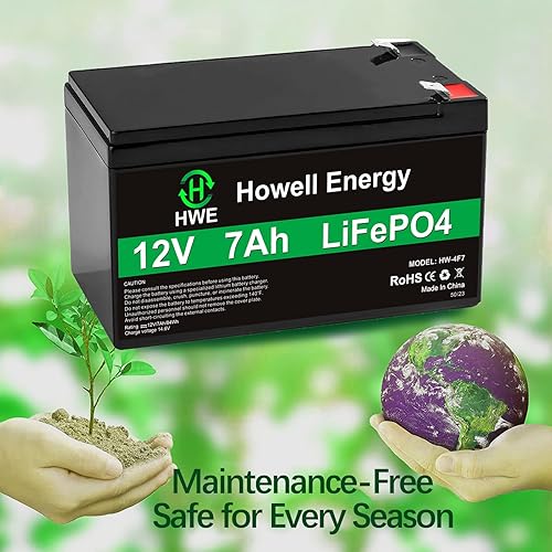 Vista 9 de HWE Batería recargable de 12 V 7 Ah, litio de ciclo profundo 4000 LiFePo4 de 12 voltios 7 amperios de repuesto para batería 6FM7 1270 SLA, sistema