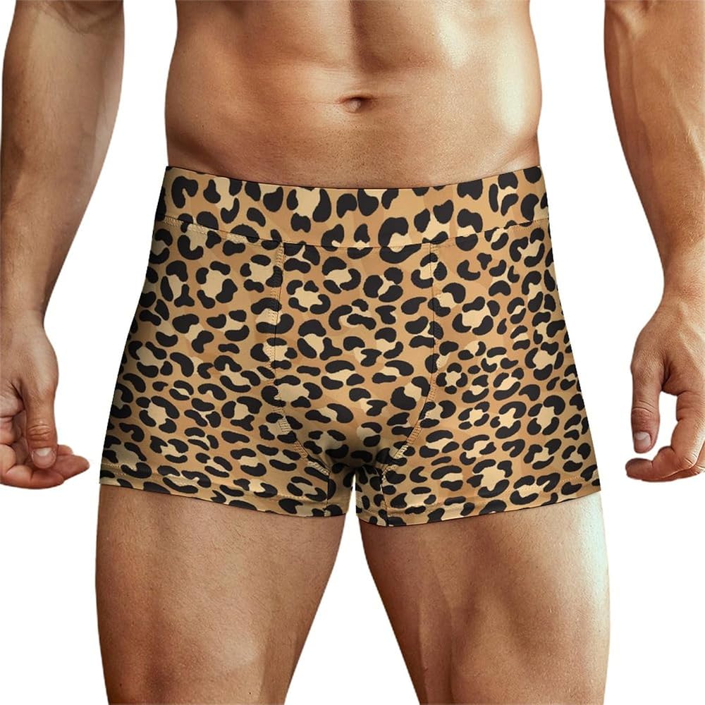 TecEr Leopard-print-skin-animal-pattern Men's Underwear TecEr Leopard-print-skin-animal-pattern Men's Underwear