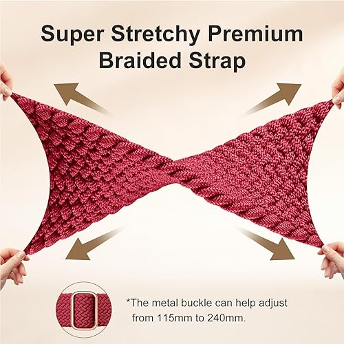 Vista 157 de Maledan Banda elástica trenzada compatible con Fitbit Sense/Versa 3/4 y Sense 2, correa elástica suave para reloj inteligente, accesorio