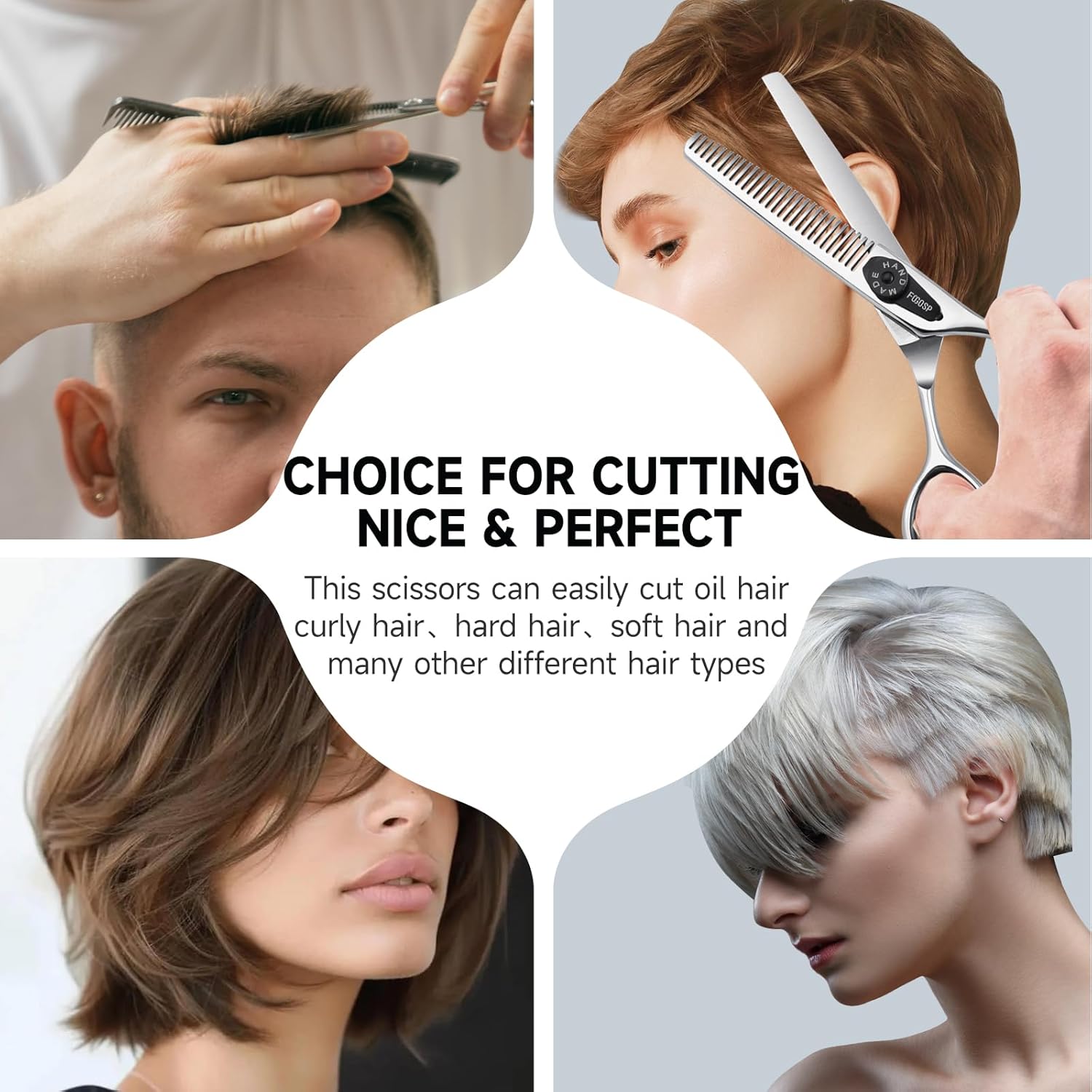 5.5” Barber Thinning Scissors with CNC Tech Hair Thining Scissor Japan 440C Stainless Steel for Barbers & Salon Stylists Barber Trimming Shears (5.5,Blending)