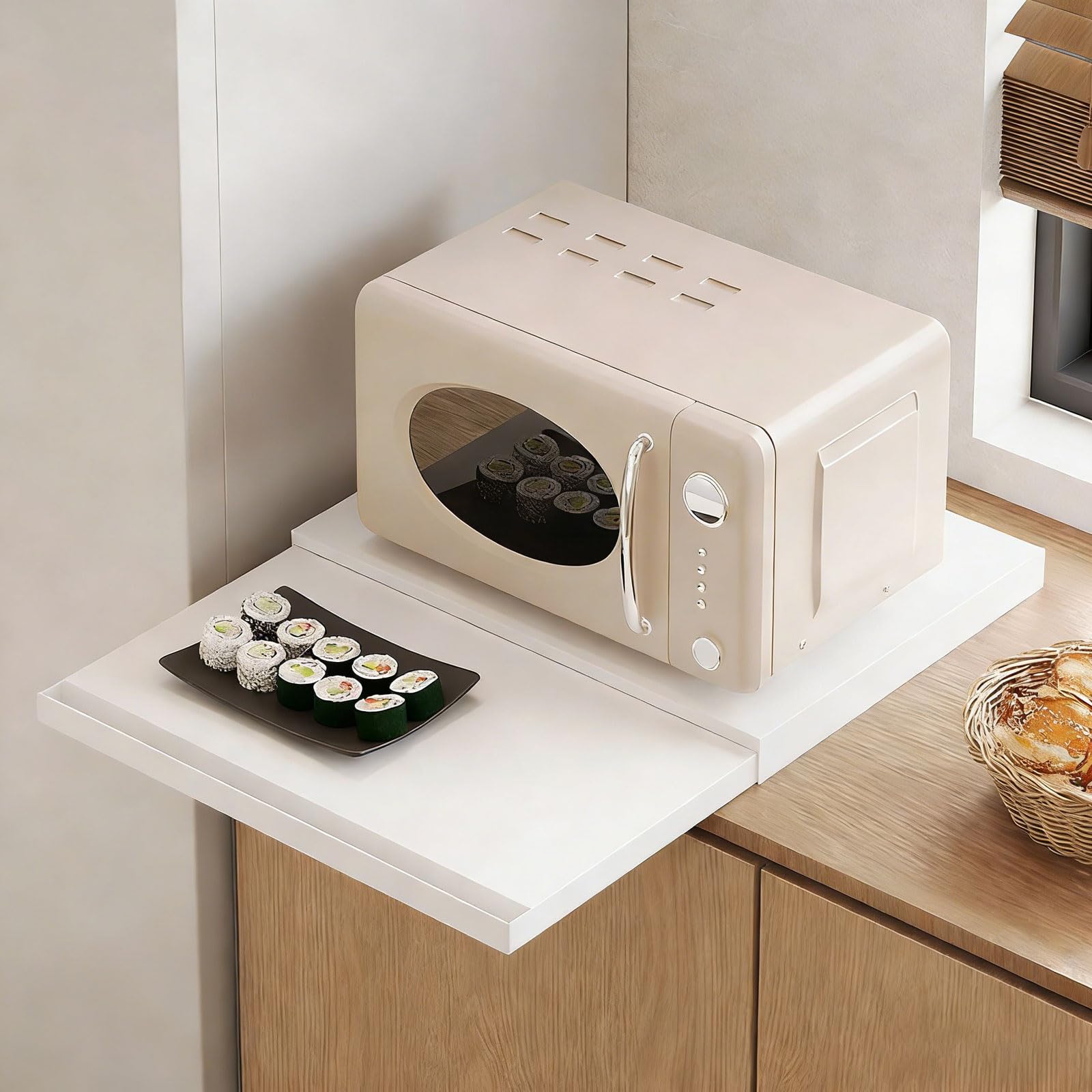 Support pour micro-ondes haut de gamme avec étagères de rangement