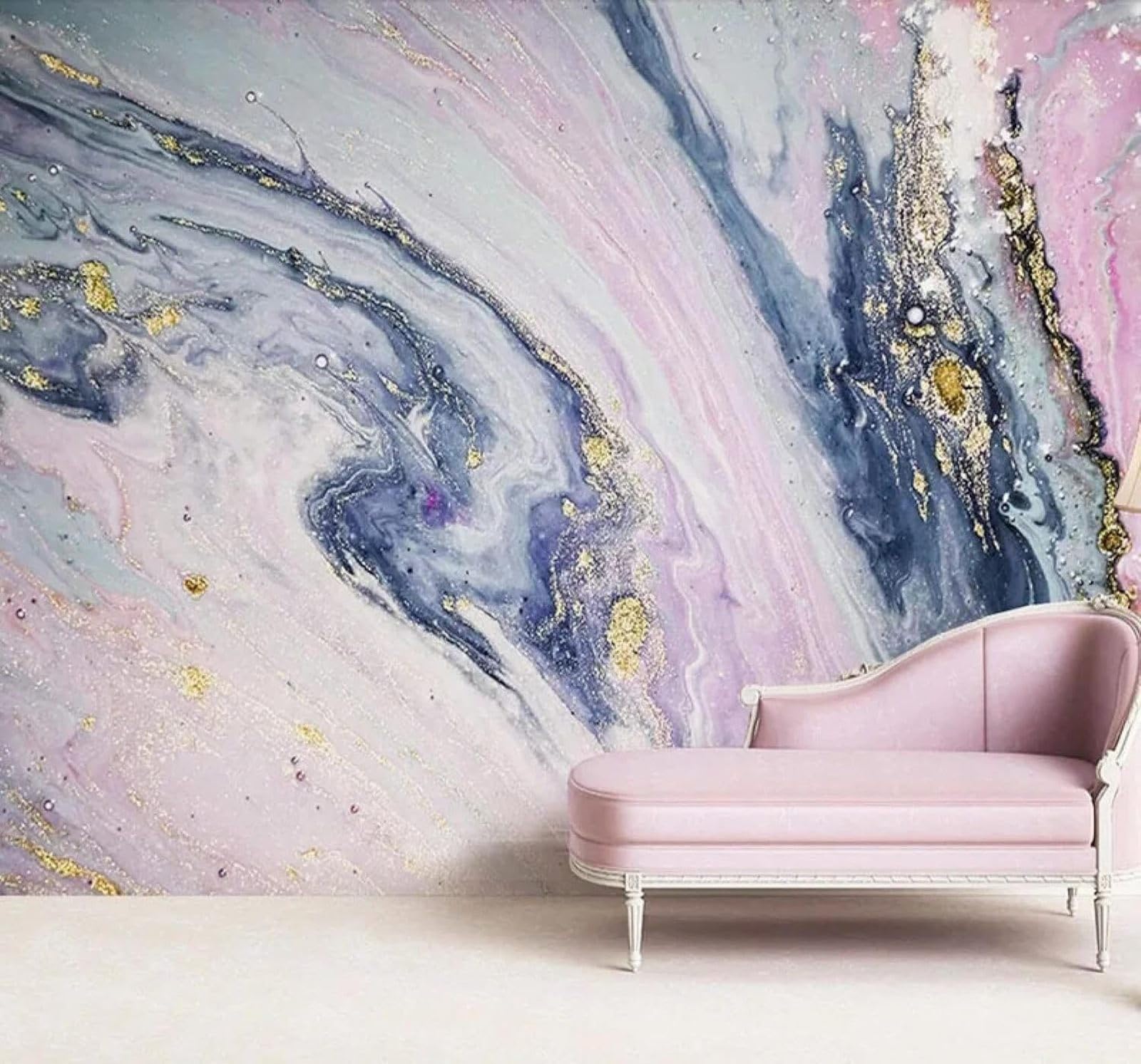 XLMING Abstract Pink Multicoloured Ink Wash Marble Effect 3D Wallpaper Luxury Home Dining Decor Paste Sofa Living Room The Wall for Bedroom Mural-300cm×210cm