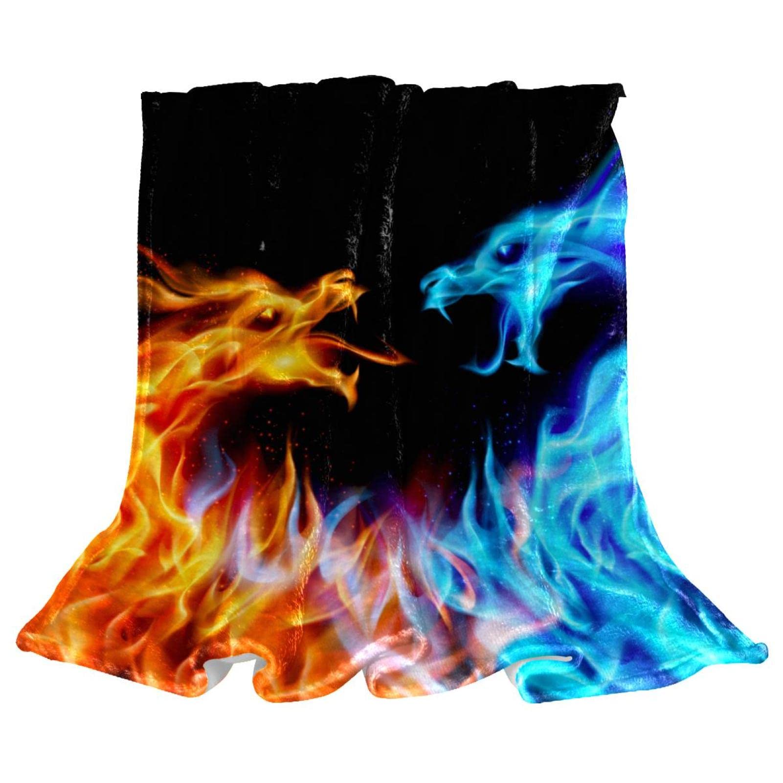 Couverture de lit douce TBOUOBT couvre-lit moelleux dragon pour garçons