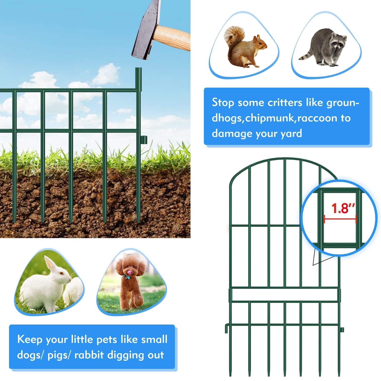 Snapklik.com : Adavin Animal Barrier Garden Fence,10 Pack Green 12L X ...