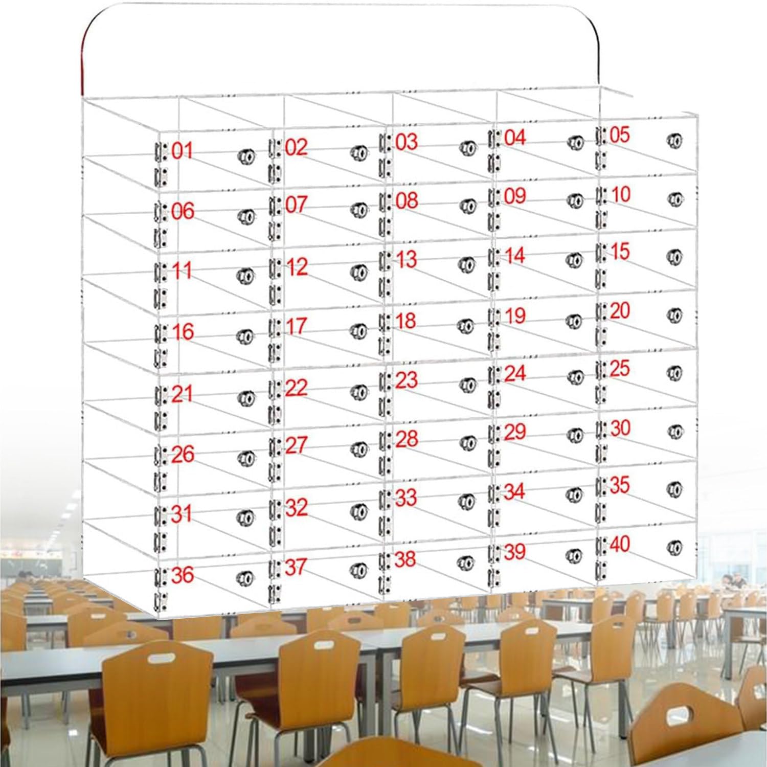 Handy Spindbox - Armario de almacenamiento montado en la pared para aula y oficina, 25 compartimentos con cerradura con llaves, solución segura y ahorra espacio