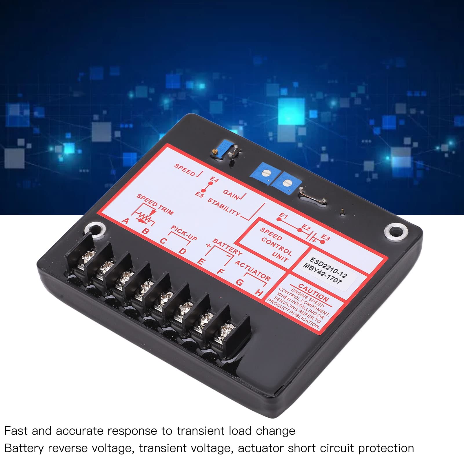 Motordrehzahlregler Elektronisches Generator-Drehzahlregler für präzise Drehzahlanpassung DC12-24V für Generatorenaggregatbesitzer
